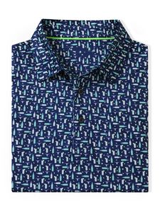 Impression personnalisée par sublimation, tricot en polyester et élasthanne respirant, manches courtes, chemise de golf avec logo pour homme - Product Image 2