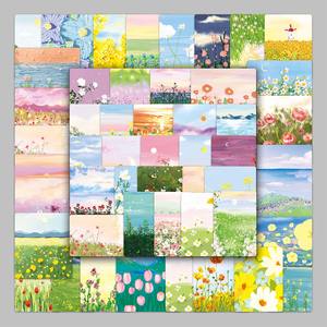 50 pièces en gros de l'origine frais artistique Simple et naturel Art peinture à l'huile fleur autocollants bagages et guitare autocollants - Product Image 5