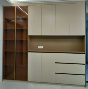 Aparador de madera maciza Simple moderno, armario de almacenamiento de vino de lujo, armario de pared integrado para comedor, hogar, almacenamiento para sala de estar - Product Image 1