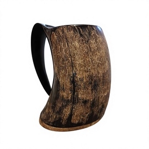 High Selling Viking Real Ox Horn Mug Eco-Friendly Durable Lightweight American Style Camping Use Bamboo Lid Unique Customized - Product Image 4