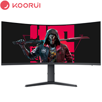 Moniteur de jeu KOORUI incurvé ultra-large de 34 pouces, 3440x1440P, 180 Hz, 1 ms, HDR, anti-lumière bleue, 100% SRGB, interface DP/ pour ordinateur de bureau