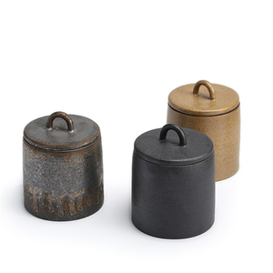 Japanese Ceramic Sealed <strong>Tea</strong> Caddy Coarse Pottery Large Vintage Spice Jar Storage Tank Food Container <strong>Tea</strong> <strong>Canister</strong> <strong>Tea</strong> <strong>Set</strong> - Product Image 5