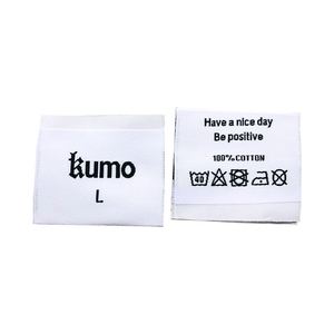 Etiquetas de Cuidado de Ropa Personalizadas al por Mayor, Etiquetas Tejidas Plegables al Centro, Etiquetas de Talla Tejidas para Ropa - Product Image 3