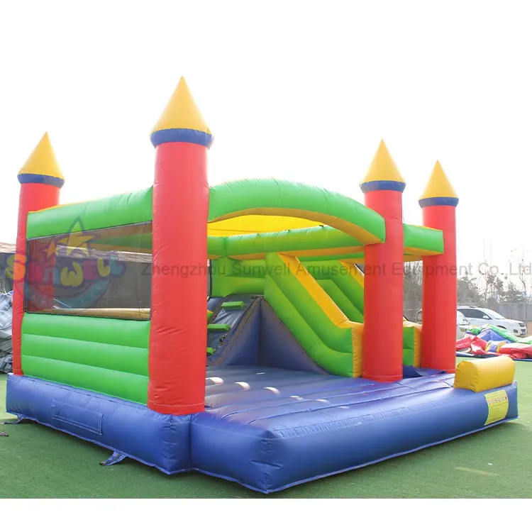 Gran oferta, pequeño castillo inflable, juego para niños, casa inflable, fiesta, salto, rebote y Tobogán, Combo al aire libre