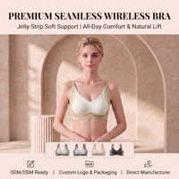 Soutien-gorge sans couture pour femme, petite poitrine, push-up, avec bande en gel, maintien doux, respirant, bonnets fixes, bretelles ajustables