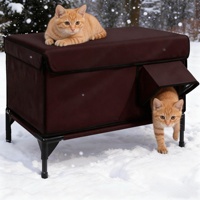 Abri pour chat imperméable et coupe-vent pour grands chats errants, maison isolée et résistante à l'hiver, motifs personnalisables DEMDOM