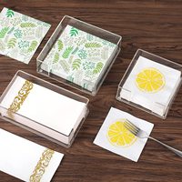 Porte-serviettes en acrylique transparent et porte-serviettes pour boissons, présentoir moderne pour serviettes en papier en libre-service
