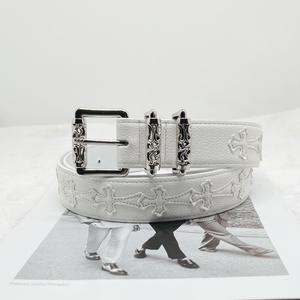 Personalized Retro Fashion New <strong>Belt</strong> for Men and Women Lychee <strong>Patterned</strong> Colorful Cross Artistic Youth <strong>Belt</strong> with Alloy Buckle - Product Image 1