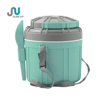 Conteneur alimentaire en plastique à double paroi de 2,75 L avec cuillère, sans BPA, boîte à lunch isotherme, base anti-chute, couleur personnalisée