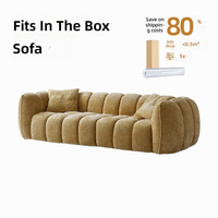 Canapé moderne minimaliste en tissu compressé sous vide, couleur crème, sans cadre, en ligne droite, pour petits appartements, meubles de salon