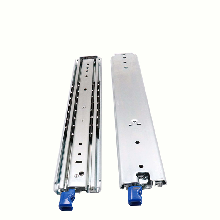 Load 200kg Heavy Duty Full Extension Drawer Slides for Cabinet Three Folds Self-locking Heavy Duty Channel