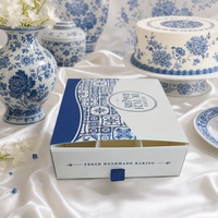 Boîte en carton rectangulaire blanche à neuf compartiments, style influenceur, pour mini-gâteaux et snacks, idéale pour la pâtisserie française