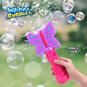 מכונת בועות פלסטיק OEM ODM בצורת טיל, דבורה מחייכת, חתול תות, תירס, עם מקל בועות עם תאורת לד - Product Image 5