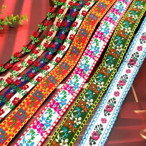 Fashion Webbing Jacquard Ribbon Belt Handmade DIY Props Clothing Accessories Ethnic Heavy Industry Embroidery