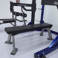 Banc plat pliable et réglable en acier durable ROSEN Fitness pour entraînement de musculation des pectoraux en salle de sport commerciale