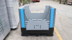 QS 1200x1000x1200mm 1020L ağır toplu depo depolama satılık istiflenebilir katlanır plastik katlanabilir palet kutuları - Product Image 4