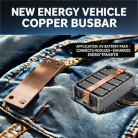 Barre omnibus en cuivre pour connexion de batterie de véhicule à énergie nouvelle, barre omnibus en cuivre étamé haute conductivité pour batterie lithium de VE