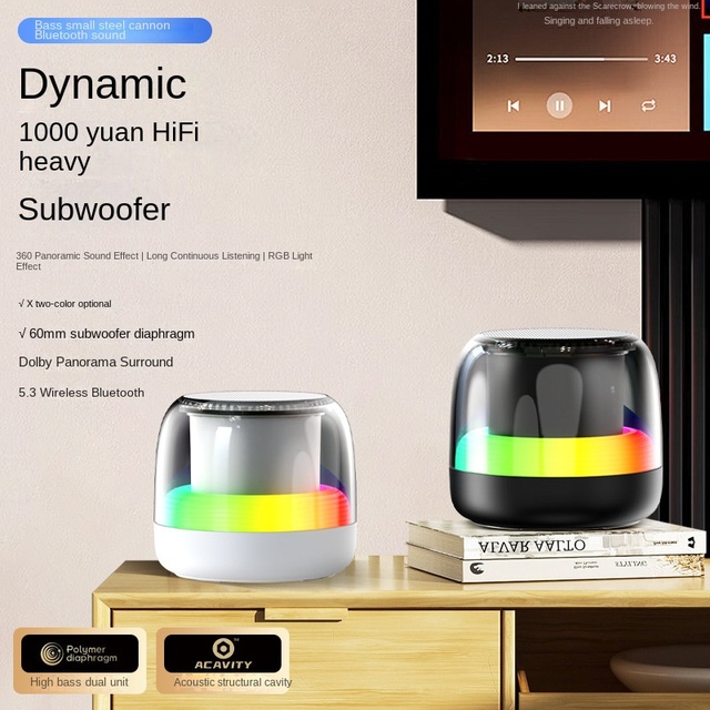 Hot Selling Mini Portable Flash Rgb Light Party Home Portable Rechargeable Wireless Mini Speaker  Led  Speaker