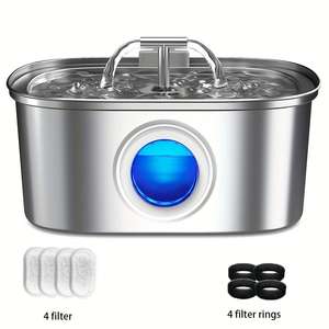 Cette fontaine à eau en acier inoxydable intelligente et durable présente un indicateur de niveau d'eau, une pompe à eau silencieuse et un design de robinet. - Product Image 6