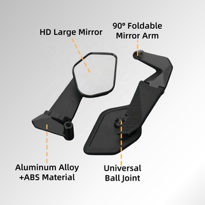Espejo Retrovisor para Motocicleta, Material de Aleación de Aluminio+ABS, Logotipo de Motocicleta Personalizado, Más Vendido - Product Image 2