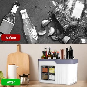 Inthetrend High Quality Rectangle <b>Plastic</b> PP Modern Kitchen Multifunctional Countertop Utensil Storage <b>Rack</b> Spice Organizer - Product Image 4