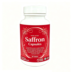 Capsules de Safran 60 Comprimés Complément Alimentaire pour Adultes pour Hommes Soutien Antioxydant Formule Naturelle à Base de Plantes Safran Pur à 100% - Product Image 1