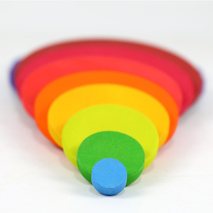 Blocs de construction en bois en forme d'arc-en-ciel pour enfants, jeu de tri, d'empilage et de superposition, pour l'éducation précoce, de 4 à 6 ans - Product Image 3