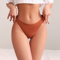 Culotte femme en soie glacée sans couture transfrontalière grande taille quatre couches Anti-fuite latérale coton entrejambe sous-vêtement physiologique pour