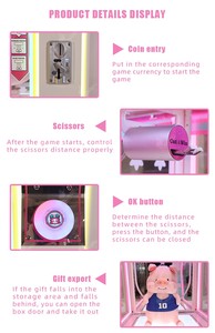 Cắt 2 giành chiến thắng trò chơi Arcade máy lớn sang trọng cắt dây dây cắt móng vuốt Máy bán hàng tự động đồng tiền Hoạt động Kỹ năng đường ống trò chơi giải thưởng - Product Image 6