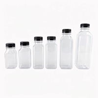 Bouteille en plastique PET transparente ronde de 250 ml et 350 ml pour eau froide, jus, café, soda, thé, boissons, plastique de qualité alimentaire, couvercle en aluminium