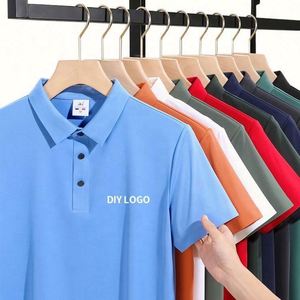 Grade High Quality Men Polo T <b>Shirts</b> Casual Solid Print Short Sleeve With Custom Logo Unisex Plus Size - Product Image 2