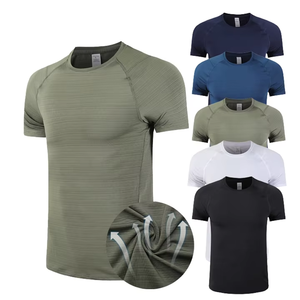 Camiseta de manga corta personalizada para entrenamiento al aire libre para hombre, camiseta ligera de secado rápido con cuello redondo para gimnasio, ropa deportiva de poliéster para verano - Product Image 1