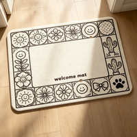 Tapis de sol antidérapant en PVC pour entrée domestique, découpé en dalles de moquette et tapis de porte d'entrée à motif de dessin animé