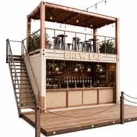 Bar en conteneur maritime de 20 pieds, restaurant industriel préfabriqué en conteneur, kiosque alimentaire extérieur pour festivals