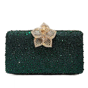 Elegant Emerald <strong>Green</strong> Glitter <strong>Clutch</strong> <strong>Bag</strong> Stylish Women's Evening Handbag with Rhinestones <strong>for</strong> Parties &amp; Events - Product Image 1