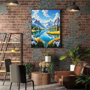 Caliente Popular Diy <span class=keywords><strong>pintura</strong></span> por número Kit nieve montaña <span class=keywords><strong>pintura</strong></span> al óleo Digital 24 <span class=keywords><strong>colores</strong></span> acrílico decoración del hogar 16X20 pulgadas - Product Image 2