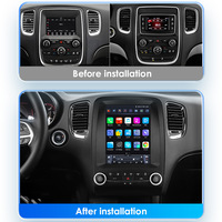 CARUPEZ - Radio de Coche Android con Pantalla IPS de 9.7 Pulgadas, GPS, DSP, Estilo Tesla Vertical, Unidad Principal de Navegación para Jeep Durango 2014-2020 (Aire Acondicionado Automático)