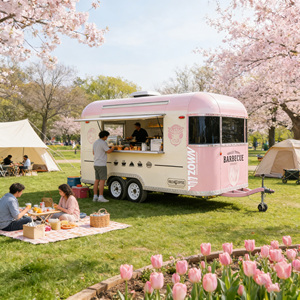 <b>BBQ</b> Food Truck Trailer Fully Equipped Grill Mobile Kitchen for Outdoor Barbecue Business - Product Image 1