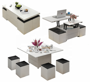 Juego <span class=keywords><strong>de</strong></span> Mesa y Sillas <span class=keywords><strong>de</strong></span> Café en Oferta, Mesa <span class=keywords><strong>de</strong></span> Café Rectangular <span class=keywords><strong>de</strong></span> <span class=keywords><strong>Madera</strong></span> Blanca, Buen <span class=keywords><strong>Precio</strong></span>, Moderna, con Tapa Elevadora, <span class=keywords><strong>Madera</strong></span> Maciza ISO - Product Image 2