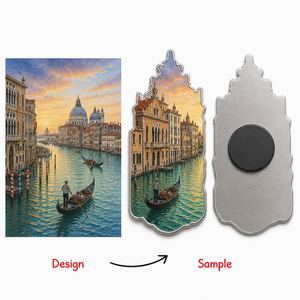 Aimant de réfrigérateur personnalisé en métal, souvenir du Grand Canal de <span class=keywords><strong>Venise</strong></span>, Italie, fabricant d'aimants sur mesure, forme personnalisée, cadeau touristique - Product Image 1