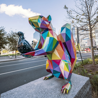 Escultura de Acero Inoxidable de Animales Coloridos para Exteriores, Grandes y Urbanas, de Senzhao