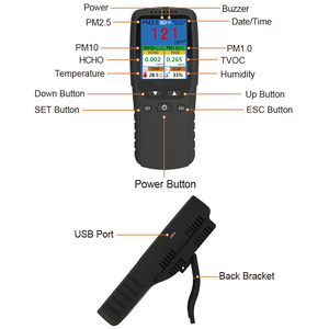 Monitor de Calidad del Aire Portátil con Medición de PM2.5/PM10/PM1.0, HCHO/TvOC y Temperatura, Exportación y Descarga de Datos - Product Image 3