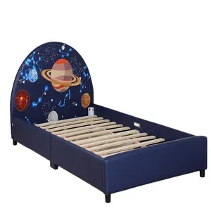 Mode Cartoon Star Space Kids Bed Waterdicht En Vuilbestendig Afneembare Wieg Fabriek Op Maat Kindermeubilair Voor Kinderkamer