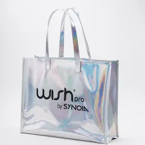 मुद्रित लोगो के साथ अनुकूलित पीवीसी टोट शॉपिंग बैग