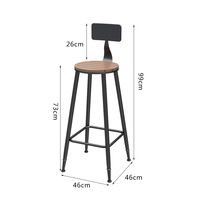 Ensemble table haute et tabourets de bar OUtdoor Beach pour restaurant, café ou café avec pieds en bois et métal pour dîner