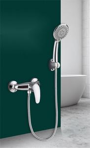 Set doccia in ottone deviatore doccia pioggia Kit testa e maniglia tubo telescopico Colonne De doccia colonna bagno cromato - Product Image 6