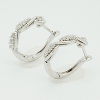 Pendientes de aro ovalados de oro de 18K con diamantes de laboratorio engastados en pavé, pequeños, tipo huggie, con clip, para uso diario, joyería de lujo.