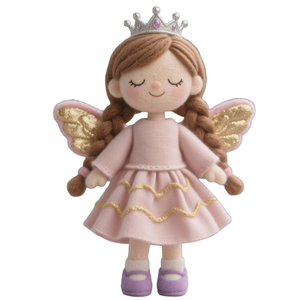 ตุ๊กตาผ้ากำมะหยี่สั่งทำพิเศษสำหรับเด็ก ตุ๊กตาเจ้าหญิงสีชมพูแสนน่ารัก ตุ๊กตาแฟนตาซีพร้อมมงกุฎ ขนาด 35 ซม. - Product Image 3