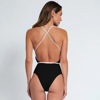 Maillot de bain sexy col en V maillot de bain pour femmes maillot de bain croisé dos nu Monokini maillot de bain sexy une pièce