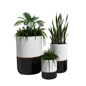 Maceta Circular de Fibra de Vidrio, Moderna y Minimalista, para Interiores, Centros Comerciales, Decoración con Plantas Verdes - Product Image 5
